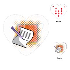 Letter Paper Note Design White Playing Cards (heart) 