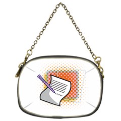 Letter Paper Note Design White Chain Purses (one Side)  by Sapixe