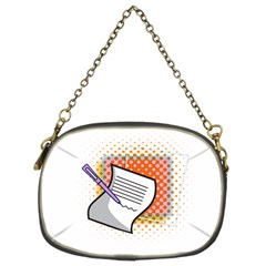 Letter Paper Note Design White Chain Purses (two Sides)  by Sapixe