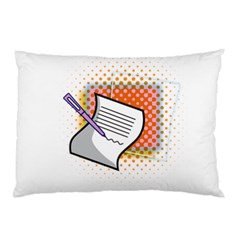 Letter Paper Note Design White Pillow Case by Sapixe