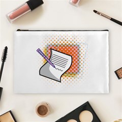 Letter Paper Note Design White Cosmetic Bag (large)  by Sapixe