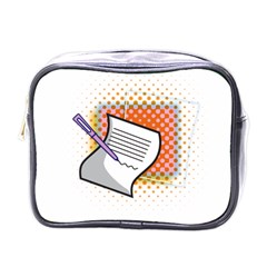 Letter Paper Note Design White Mini Toiletries Bags by Sapixe