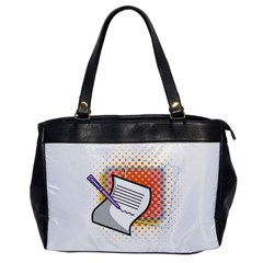 Letter Paper Note Design White Office Handbags by Sapixe