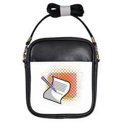 Letter Paper Note Design White Girls Sling Bags by Sapixe