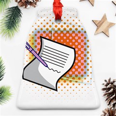 Letter Paper Note Design White Bell Ornament (two Sides) by Sapixe