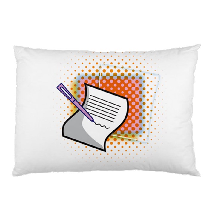 Letter Paper Note Design White Pillow Case (Two Sides)