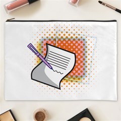 Letter Paper Note Design White Cosmetic Bag (xxxl)  by Sapixe