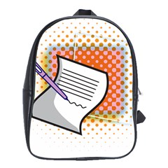 Letter Paper Note Design White School Bag (xl) by Sapixe