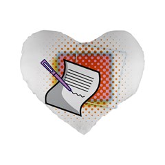 Letter Paper Note Design White Standard 16  Premium Heart Shape Cushions by Sapixe