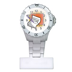 Letter Paper Note Design White Plastic Nurses Watch by Sapixe