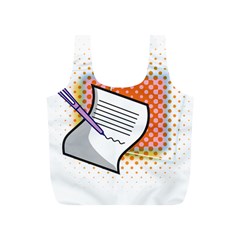 Letter Paper Note Design White Full Print Recycle Bags (s)  by Sapixe