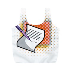 Letter Paper Note Design White Full Print Recycle Bags (m)  by Sapixe