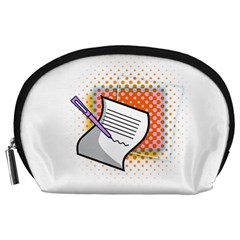 Letter Paper Note Design White Accessory Pouches (large)  by Sapixe