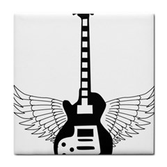 Guitar Abstract Wings Silhouette Tile Coasters by Sapixe