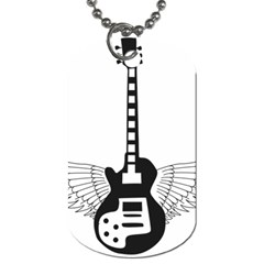 Guitar Abstract Wings Silhouette Dog Tag (one Side) by Sapixe