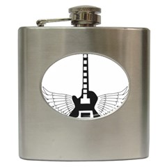 Guitar Abstract Wings Silhouette Hip Flask (6 Oz) by Sapixe