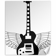 Guitar Abstract Wings Silhouette Canvas 8  X 10  by Sapixe