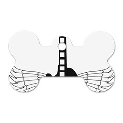 Guitar Abstract Wings Silhouette Dog Tag Bone (one Side) by Sapixe