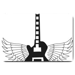 Guitar Abstract Wings Silhouette Large Doormat  by Sapixe