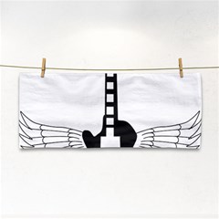 Guitar Abstract Wings Silhouette Hand Towel by Sapixe