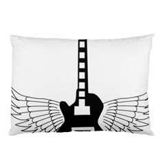 Guitar Abstract Wings Silhouette Pillow Case by Sapixe