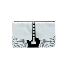 Guitar Abstract Wings Silhouette Cosmetic Bag (small)  by Sapixe