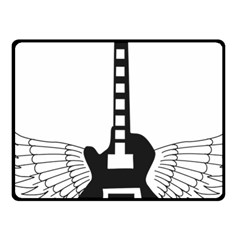 Guitar Abstract Wings Silhouette Fleece Blanket (small) by Sapixe