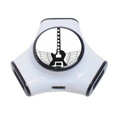 Guitar Abstract Wings Silhouette 3-port Usb Hub by Sapixe