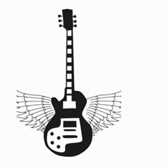 Guitar Abstract Wings Silhouette Small Garden Flag (two Sides) by Sapixe