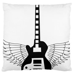 Guitar Abstract Wings Silhouette Large Cushion Case (one Side) by Sapixe