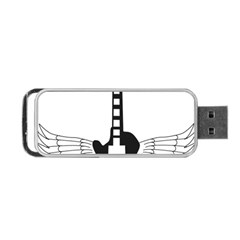 Guitar Abstract Wings Silhouette Portable Usb Flash (two Sides) by Sapixe