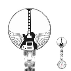 Guitar Abstract Wings Silhouette Stainless Steel Nurses Watch by Sapixe