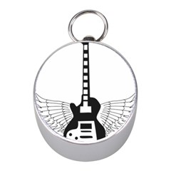 Guitar Abstract Wings Silhouette Mini Silver Compasses by Sapixe