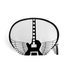 Guitar Abstract Wings Silhouette Accessory Pouches (small)  by Sapixe