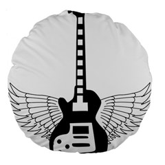 Guitar Abstract Wings Silhouette Large 18  Premium Flano Round Cushions by Sapixe