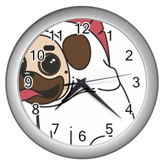 Pug Unicorn Dog Animal Puppy Wall Clocks (silver)  by Sapixe