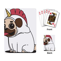 Pug Unicorn Dog Animal Puppy Playing Card by Sapixe