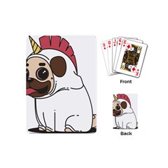 Pug Unicorn Dog Animal Puppy Playing Cards (mini)  by Sapixe