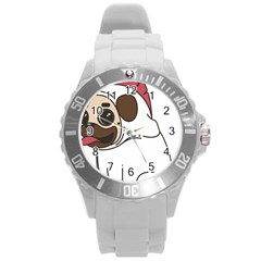 Pug Unicorn Dog Animal Puppy Round Plastic Sport Watch (l) by Sapixe