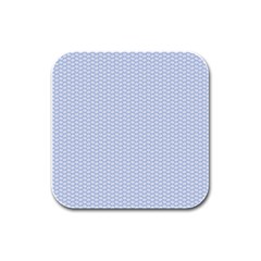 Alice Blue White Kisses In English Country Garden Rubber Square Coaster (4 Pack)  by PodArtist