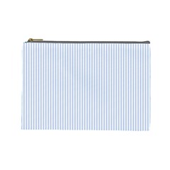 Alice Blue Pinstripe In An English Country Garden Cosmetic Bag (large)  by PodArtist