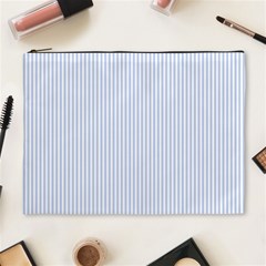 Alice Blue Pinstripe In An English Country Garden Cosmetic Bag (xl) by PodArtist