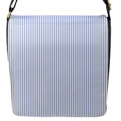 Alice Blue Pinstripe In An English Country Garden Flap Messenger Bag (s) by PodArtist