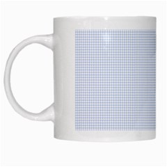 Alice Blue Houndstooth In English Country Garden White Mugs by PodArtist