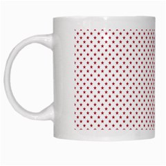 Usa Flag Red Stars On White White Mugs by PodArtist