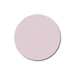 Usa Flag Red Stars On White Rubber Coaster (round)  by PodArtist