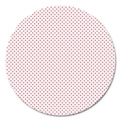 Usa Flag Red Stars On White Magnet 5  (round) by PodArtist