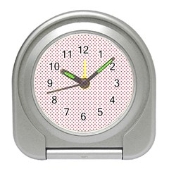 Usa Flag Red Stars On White Travel Alarm Clocks by PodArtist