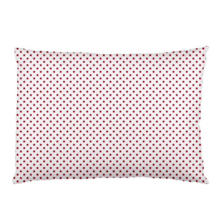 USA Flag Red Stars on White Pillow Case (Two Sides)