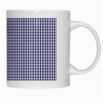 USA Flag Blue and White Gingham Checked White Mugs Right